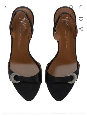 Giuseppe Zanotti Black Crystal Crescent-Embellished Sandals